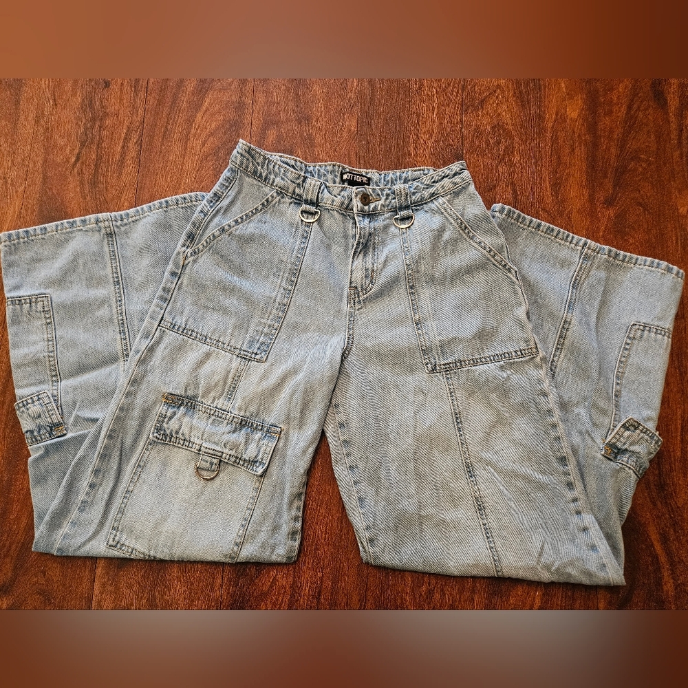 Hot Topic Light Blue Wide Leg Jeans